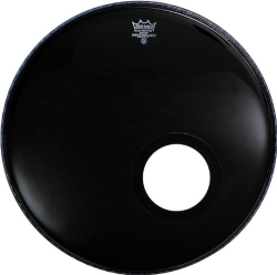 24" Powerstroke P3 Ebony Bass Drumhead With 5" Black Dynamo