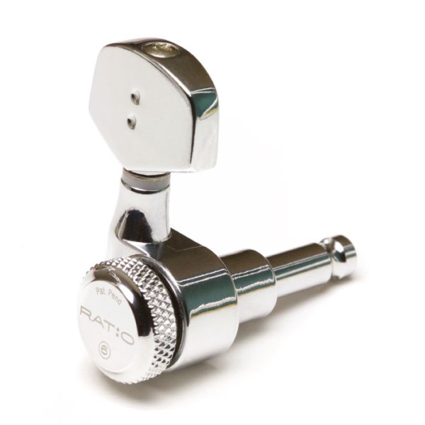 3+3 Ratio Contemporary Style Electric Locking Machine Heads, Chrome