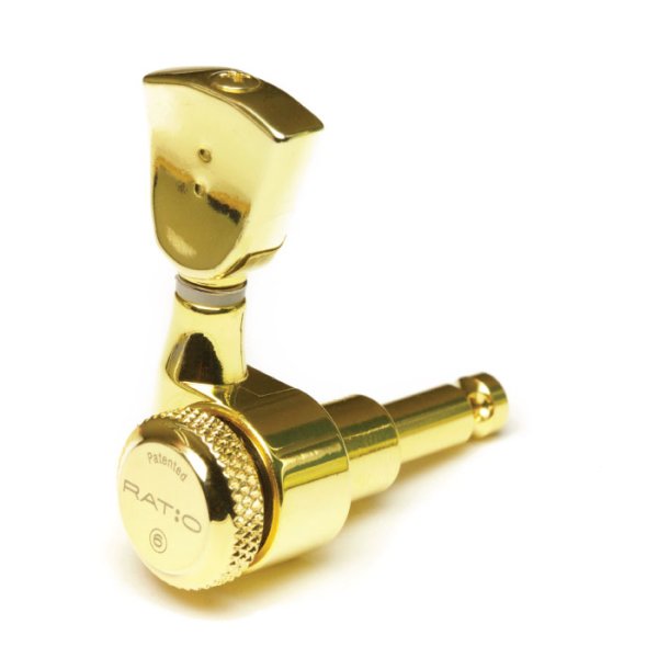 3+3 Ratio Vintage Style Electric Locking Machine Heads, Gold