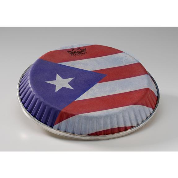 10.75" Skyndeep Symmetry Crimplock Conga Head - Puerto Rican Flag